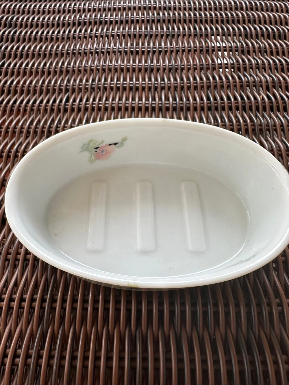 Vintage Anastasia by Andre Richard Co.  Floral Soap Dish  Pink Green 1980’s
